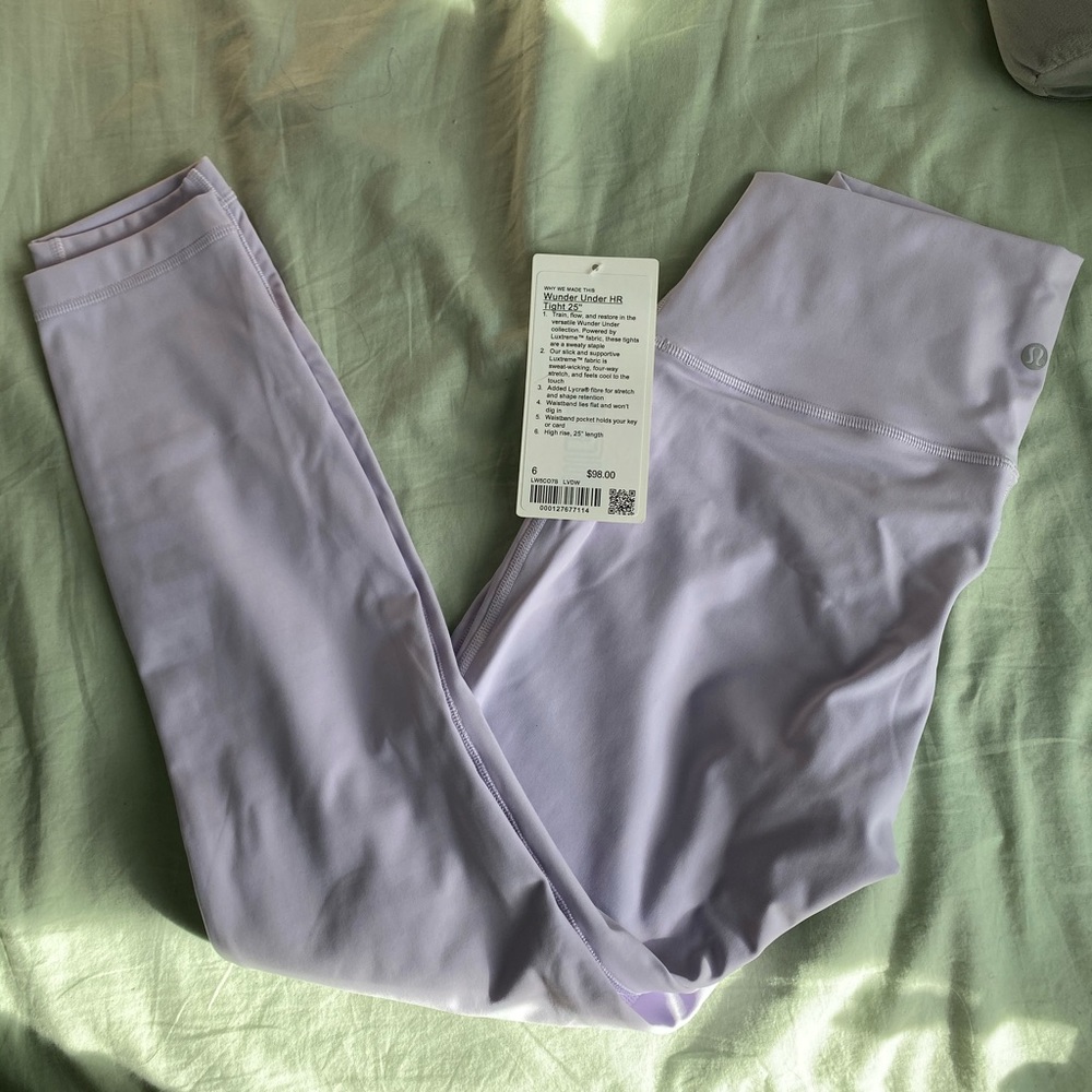 NWT lululemon wunder under lavender size 6